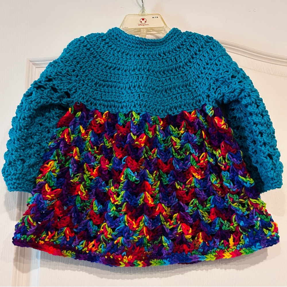 Handmade crochet baby sweater